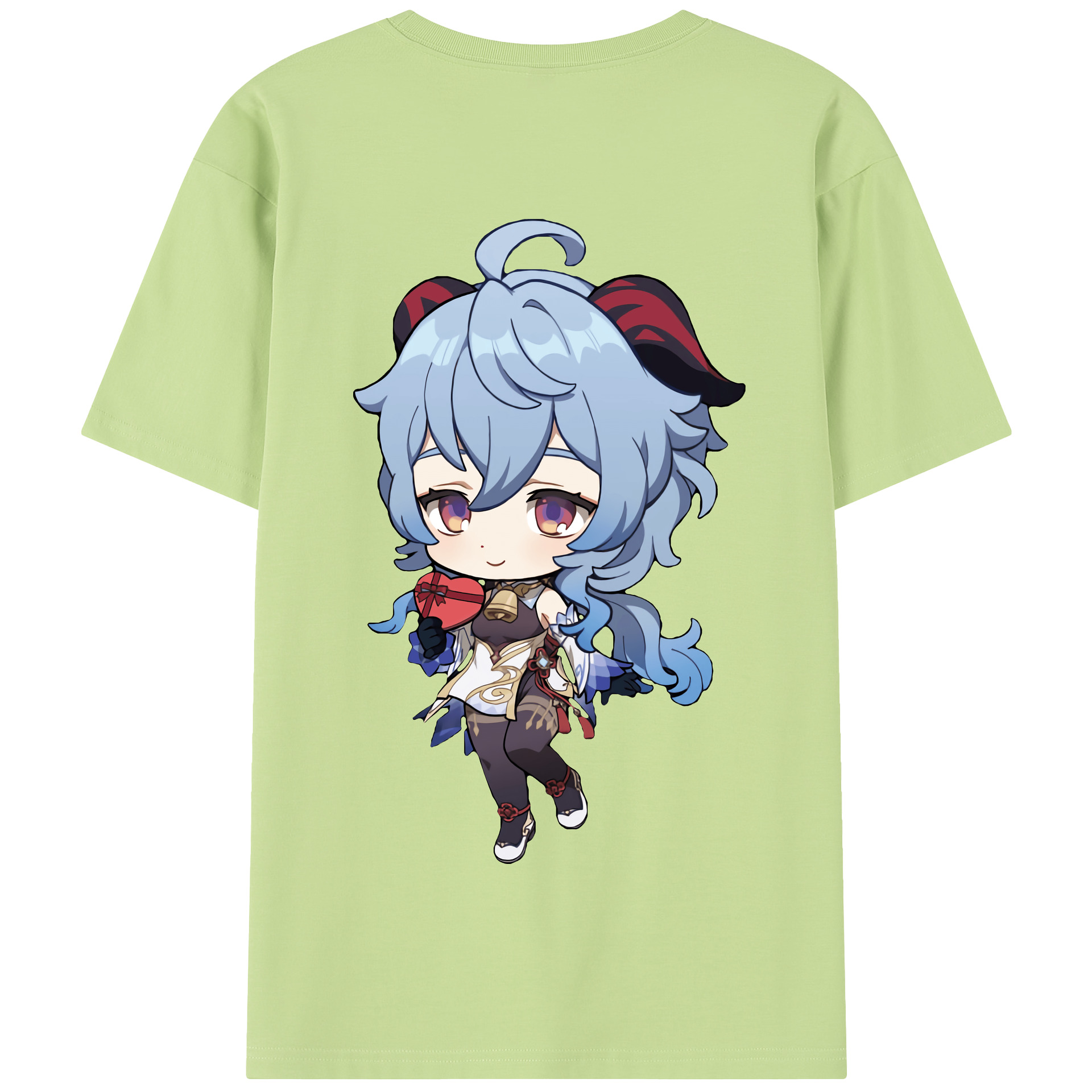 げんし神 甘雨 かんう genshin Ganyu 綿100％半袖Tシャツ（背面プリント）